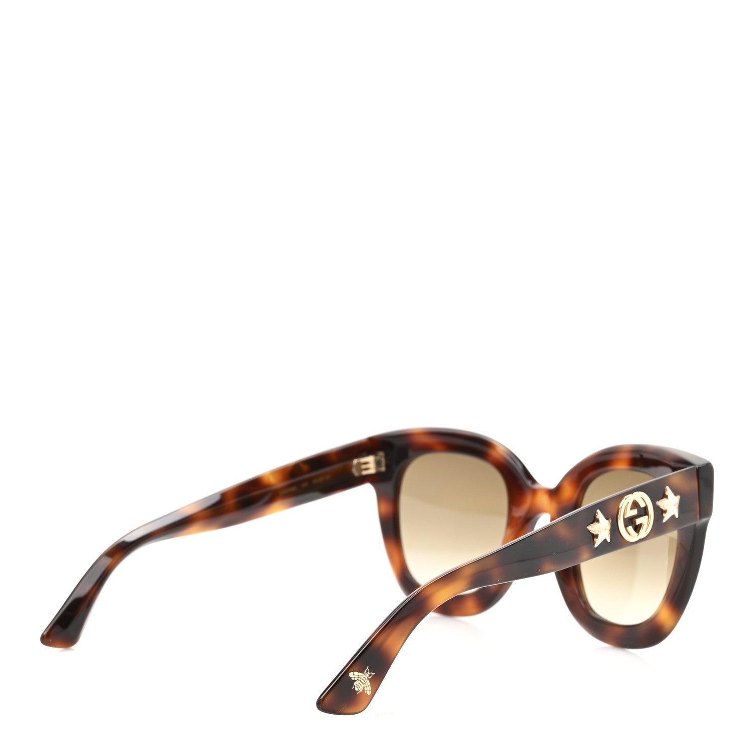 Gucci Round Frame Star Sunglasses GG0208S Tortoise