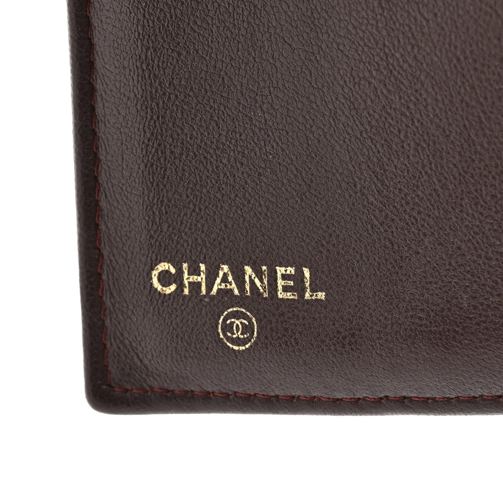 Lambskin Quilted Compact Flap Wallet Black