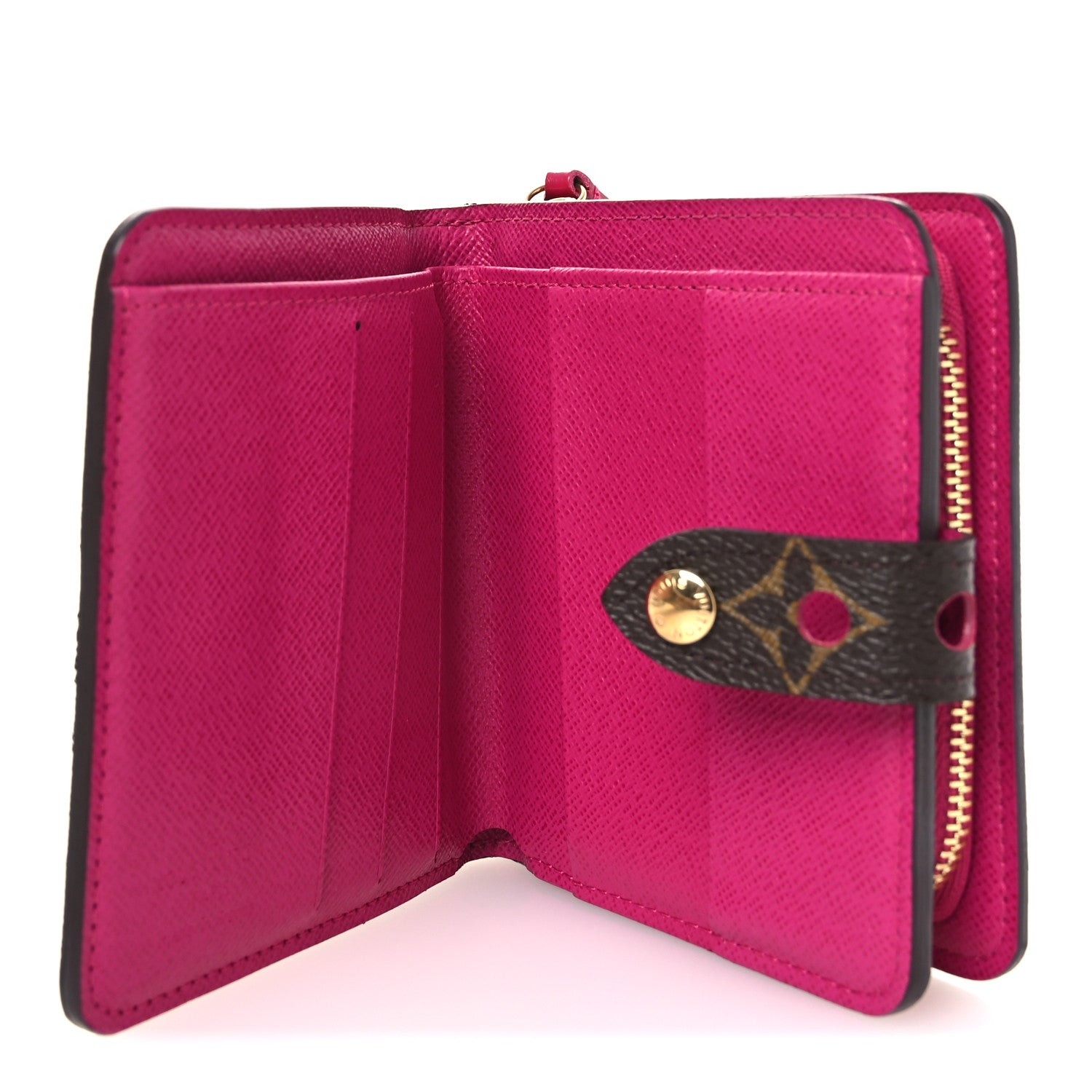 Louis Vuitton Monogram Perforated Compact Zipped Wallet Fuchsia