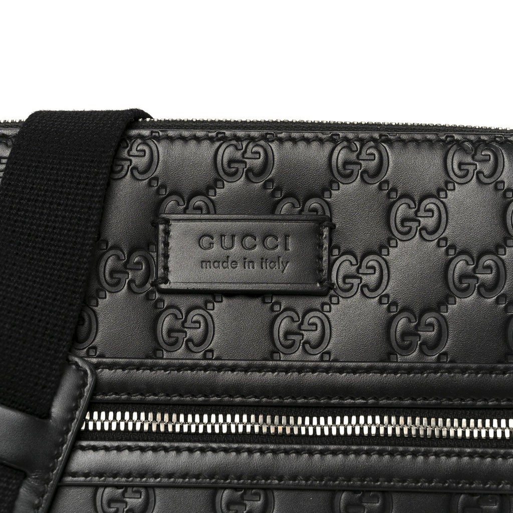 Gucci Guccissima Signature Small Messenger Bag Black