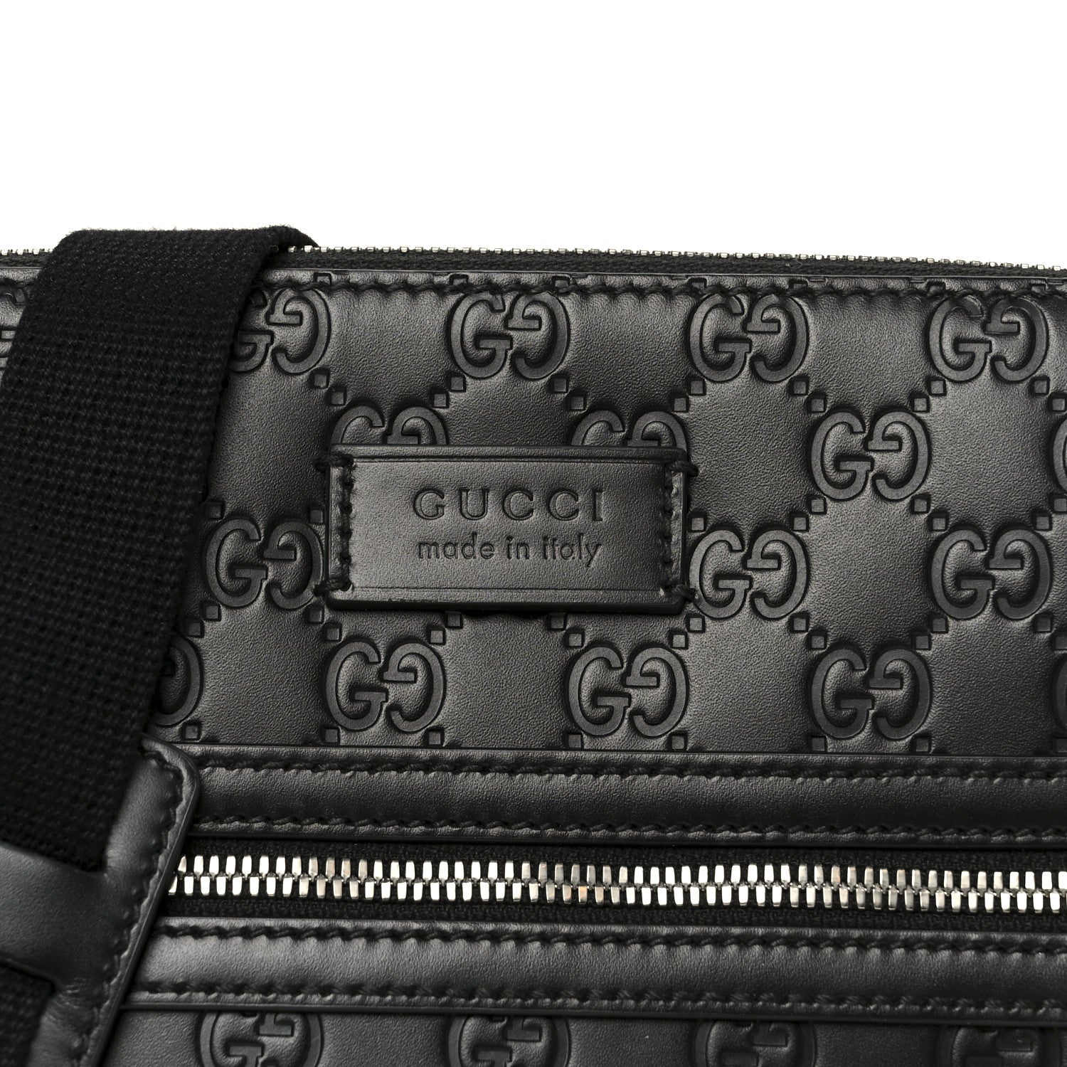 Gucci Guccissima Signature Small Messenger Bag Black