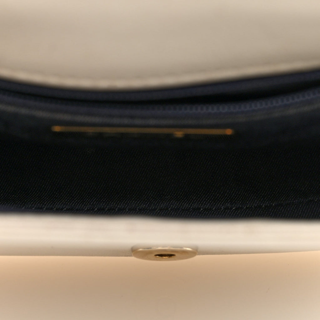 Chanel Lambskin CC Mania Flap Bag White