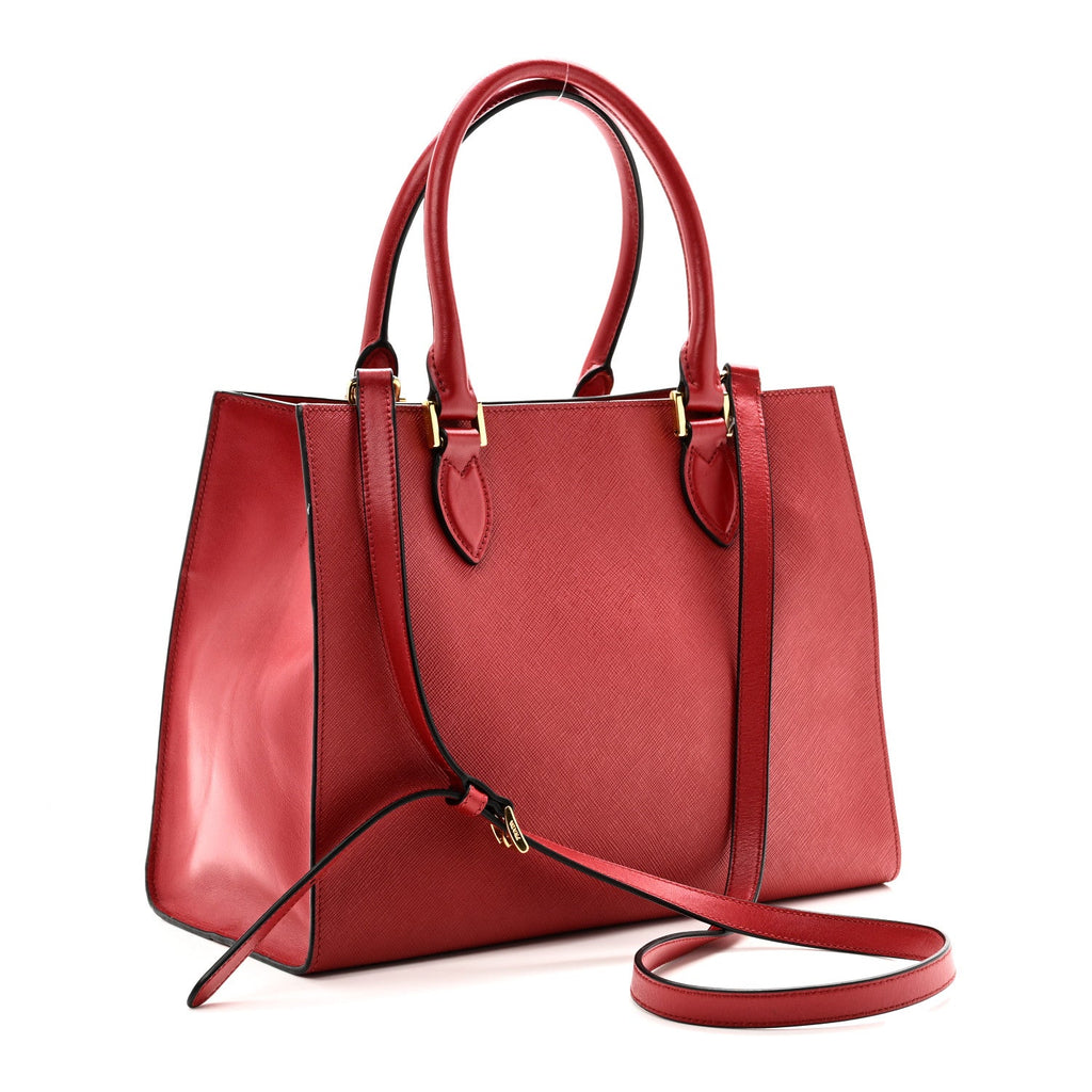 Prada Saffiano Soft Calfskin Large Tote Fuoco