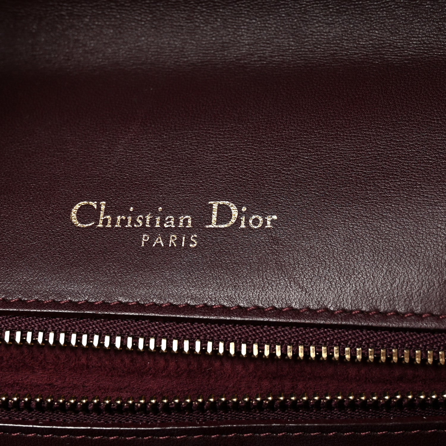 Christian Dior Lambskin Studded Medium Diorama Flap Bag Burgundy