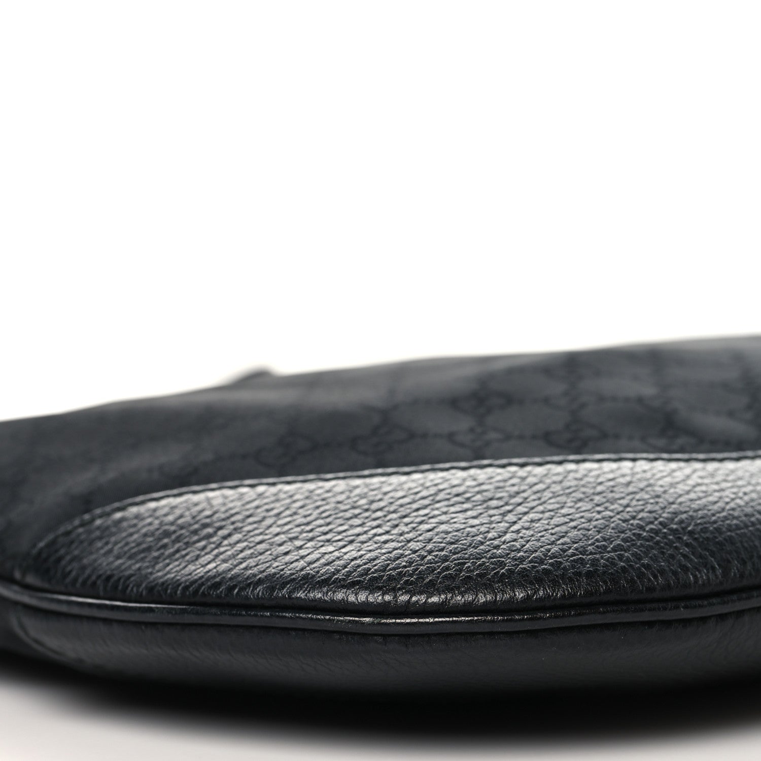 Gucci Denim Monogram Large Half Moon Hobo Black