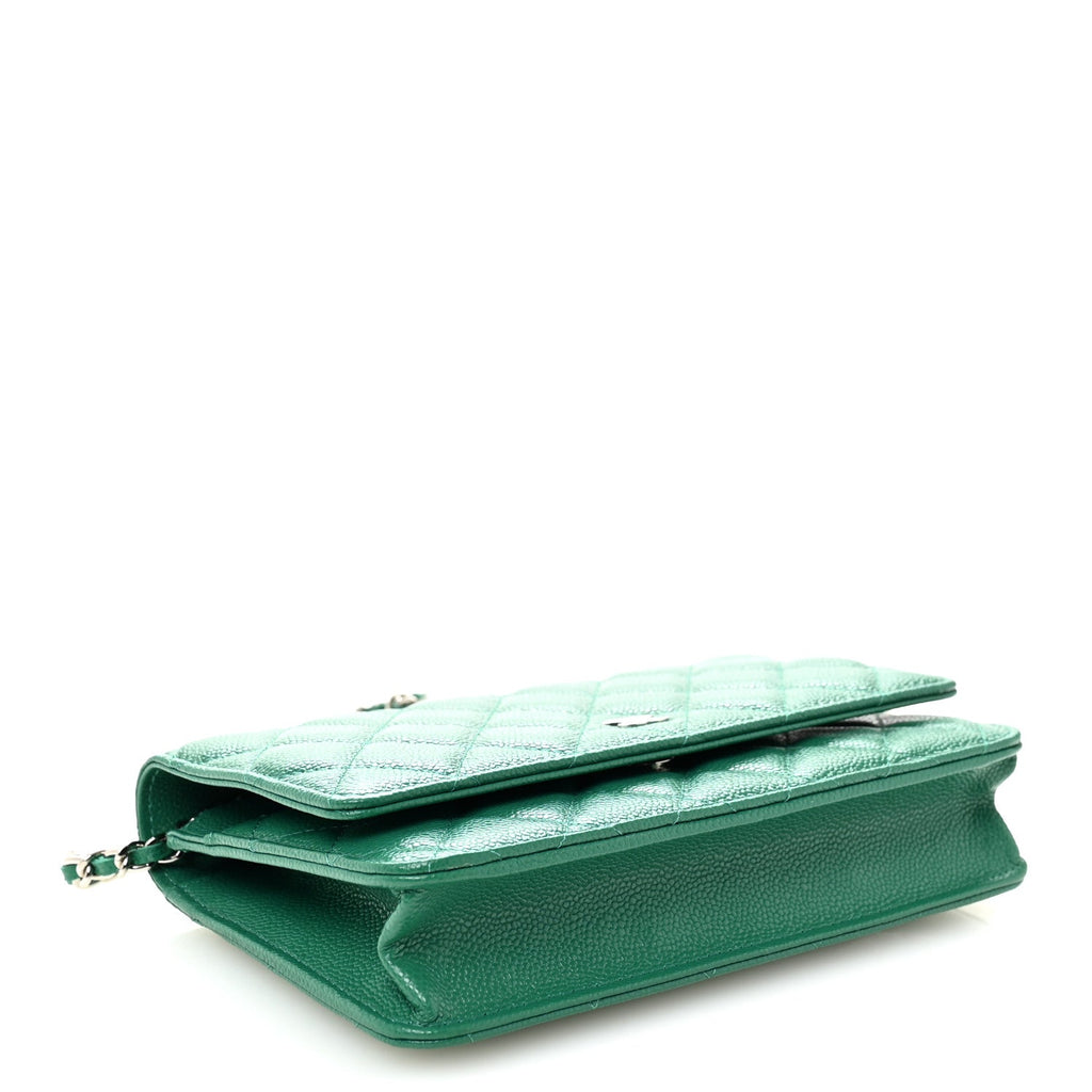 Chanel Caviar Quilted Wallet On Chain WOC Green