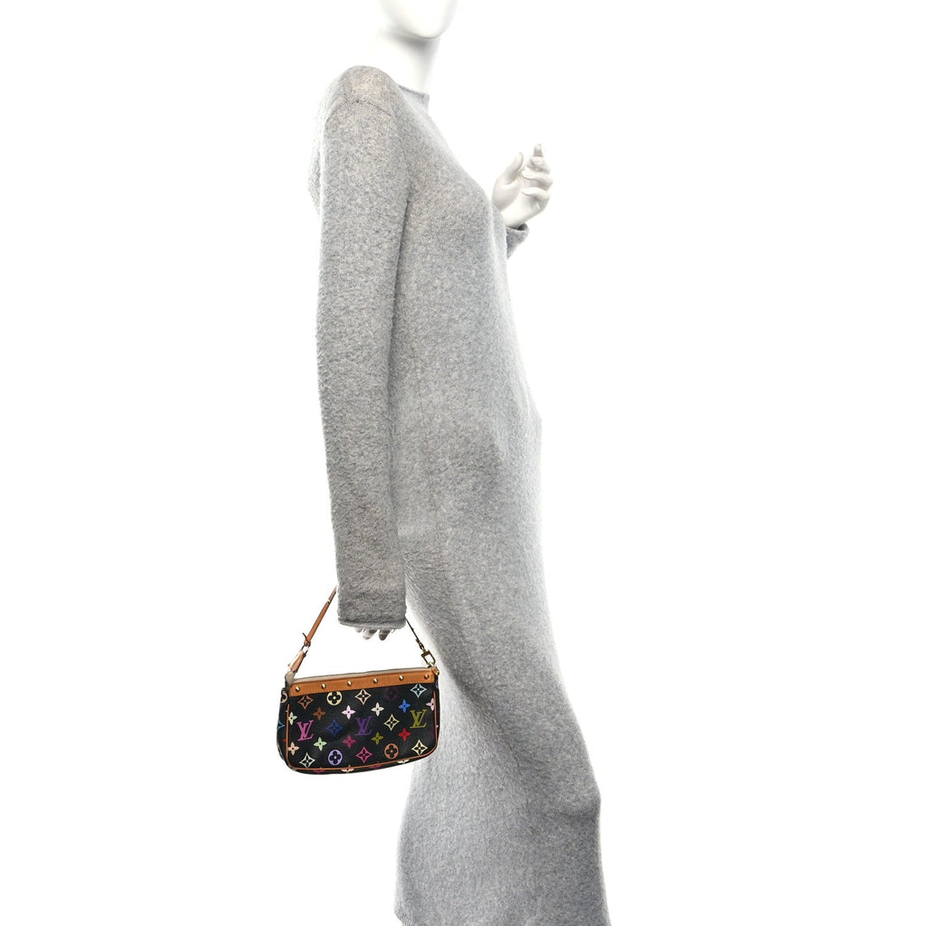 Louis Vuitton Monogram Multicolor Pochette Accessories Black