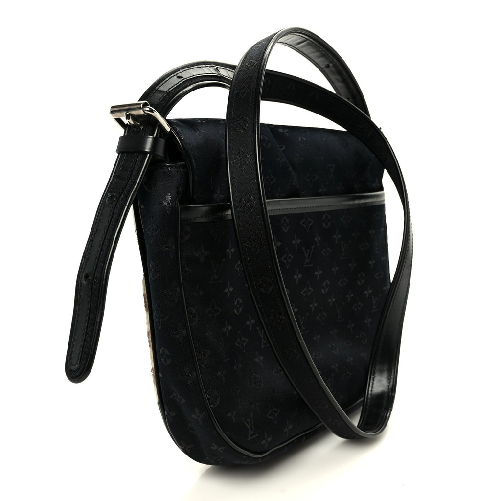 Louis Vuitton Satin Mini Monogram Conte De Fees Patchwork Musette Black