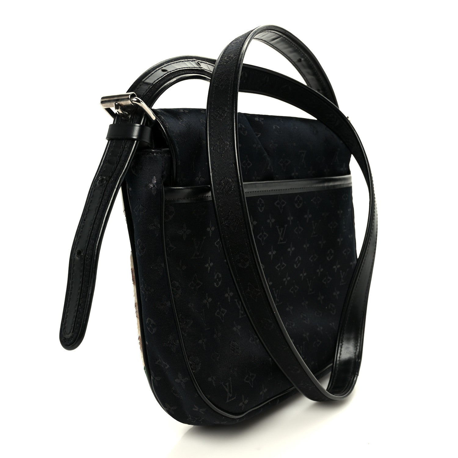 Louis Vuitton Satin Mini Monogram Conte De Fees Patchwork Musette Black