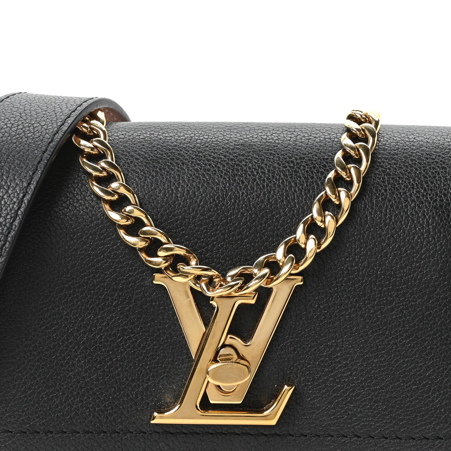 Louis Vuitton Grained Calfskin Lockme Tender Black