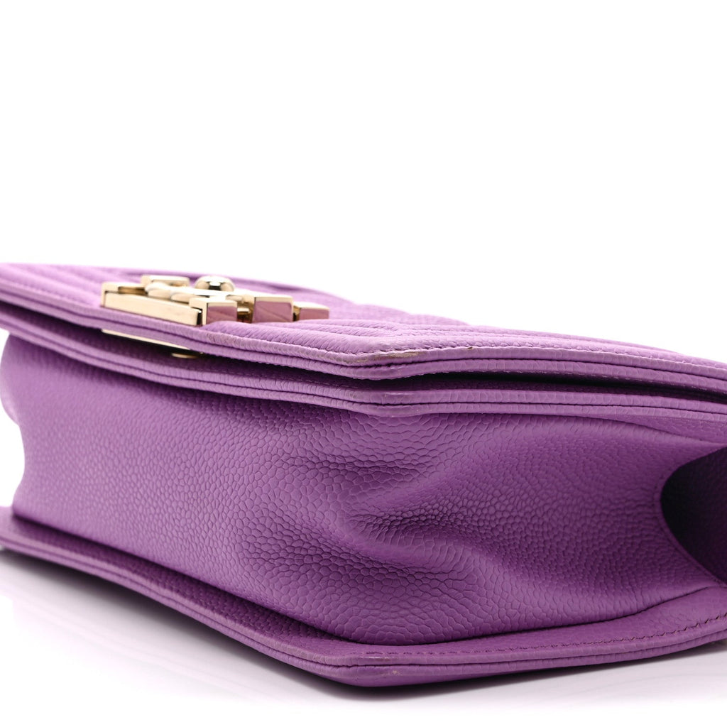 Chanel Caviar Quilted Small Boy Flap Purple