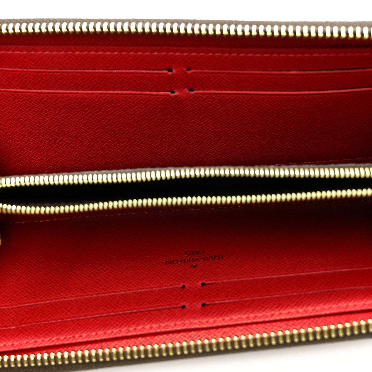 Louis Vuitton Damier Ebene Clemence Wallet Cherry