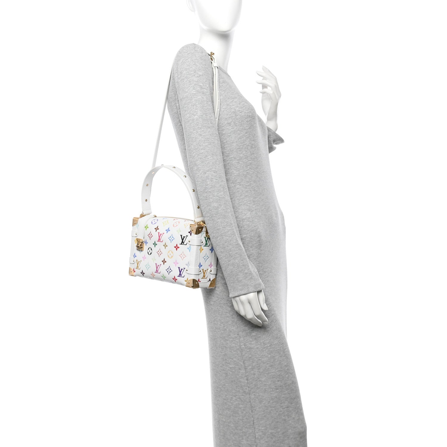 Louis Vuitton LV x TM Cowhide Monogram Multicolor Side Trunk MM White
