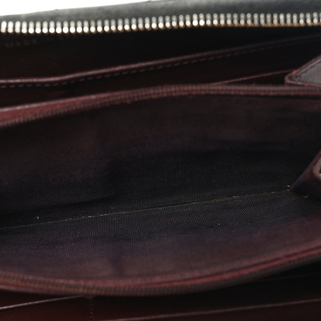 Caviar Quilted Large Gusset Zip Around Wallet Black
