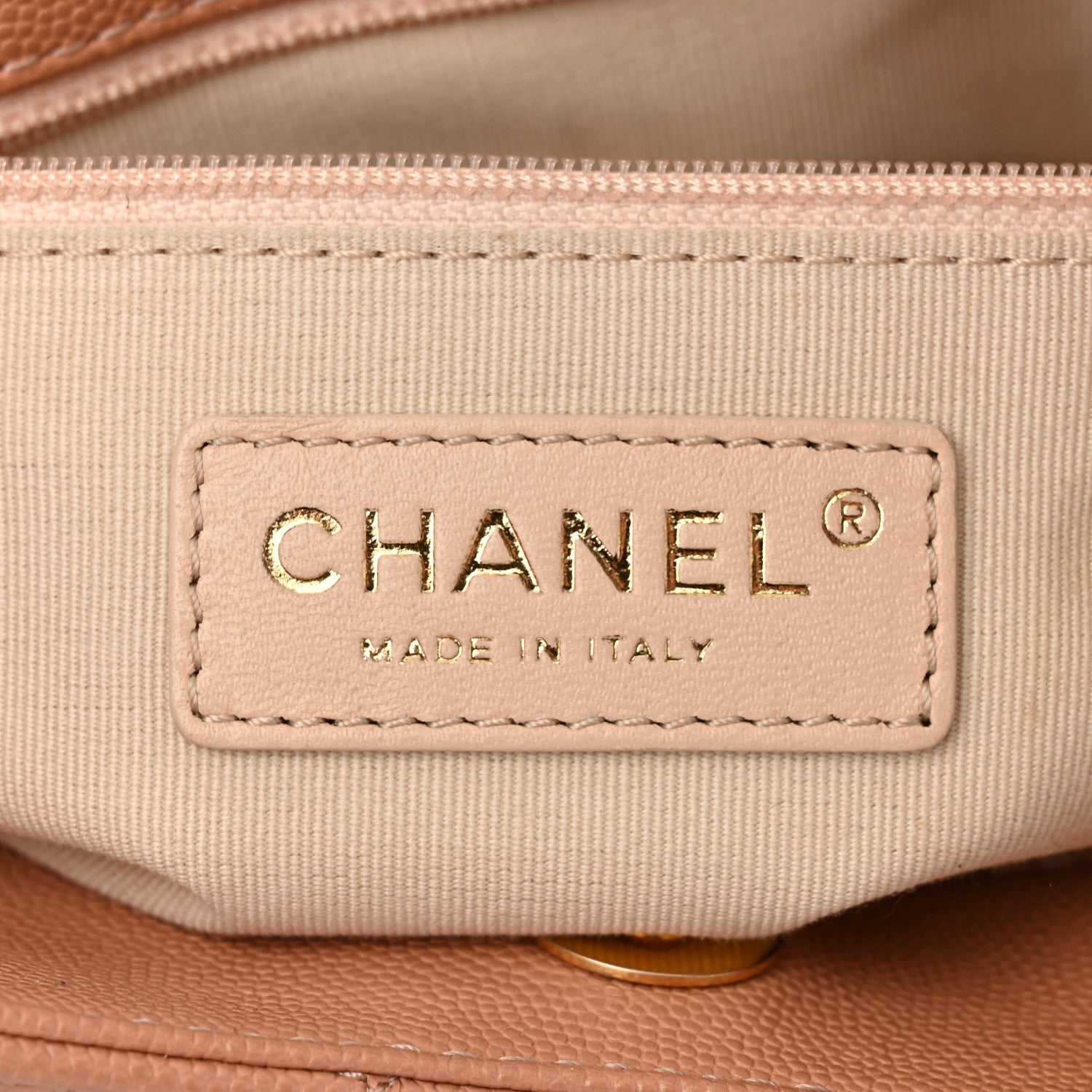 Chanel Caviar Quilted Wavy CC Hobo Beige