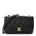Chanel Crumpled Glazed Lambskin Quilted Small Flap Black