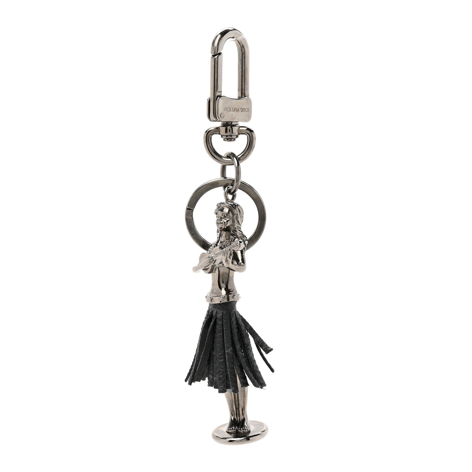 Louis Vuitton Metal Aloha Hula Girl Bag Charm Key Holder Silver