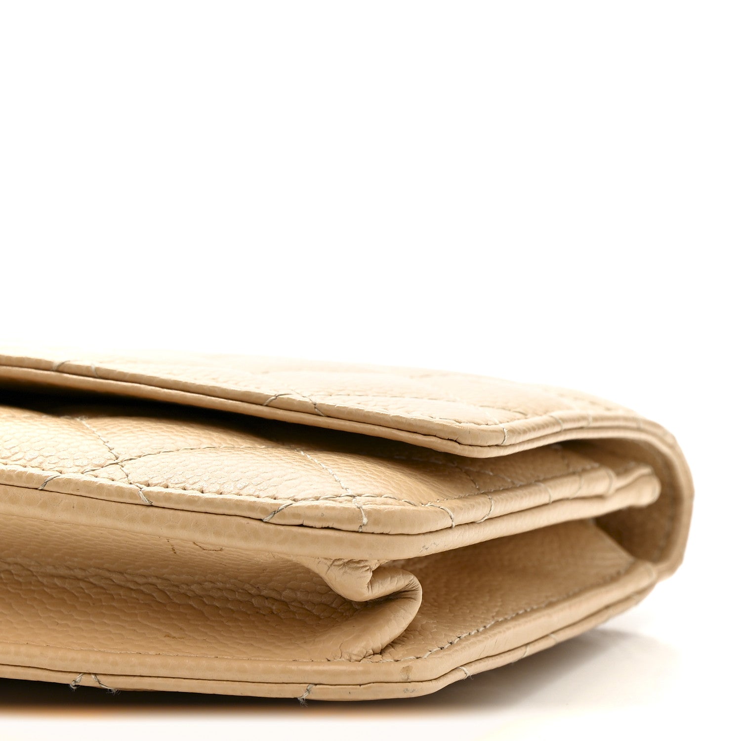 Chanel Caviar Quilted Wallet On Chain WOC Beige
