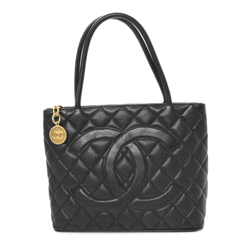 Chanel Caviar Quilted Medallion Tote Black