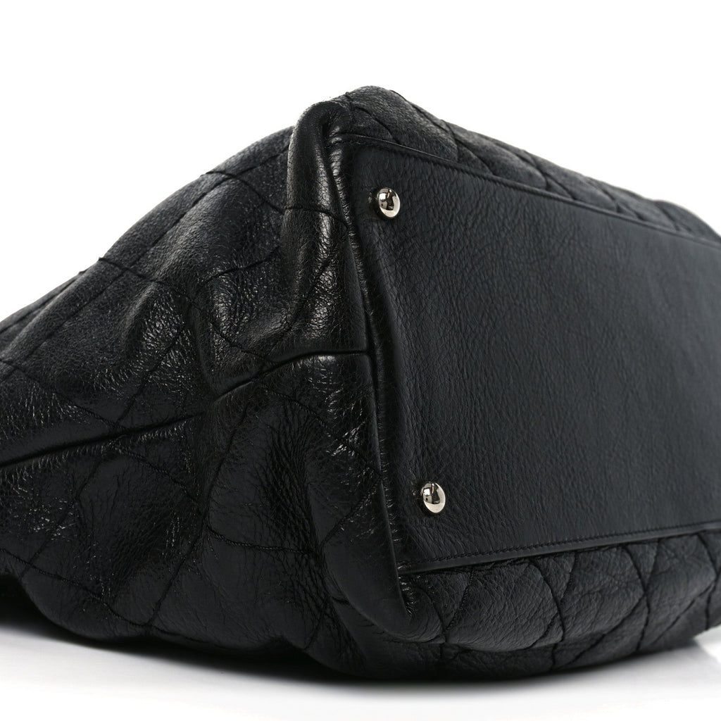 Chanel Glazed Calfskin Large On The Road Tote Black