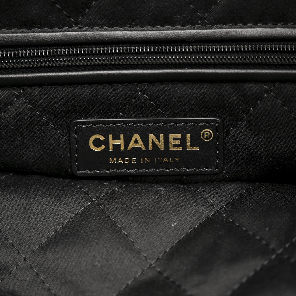 Chanel Shiny Calfskin Quilted Small Chanel 22 Black