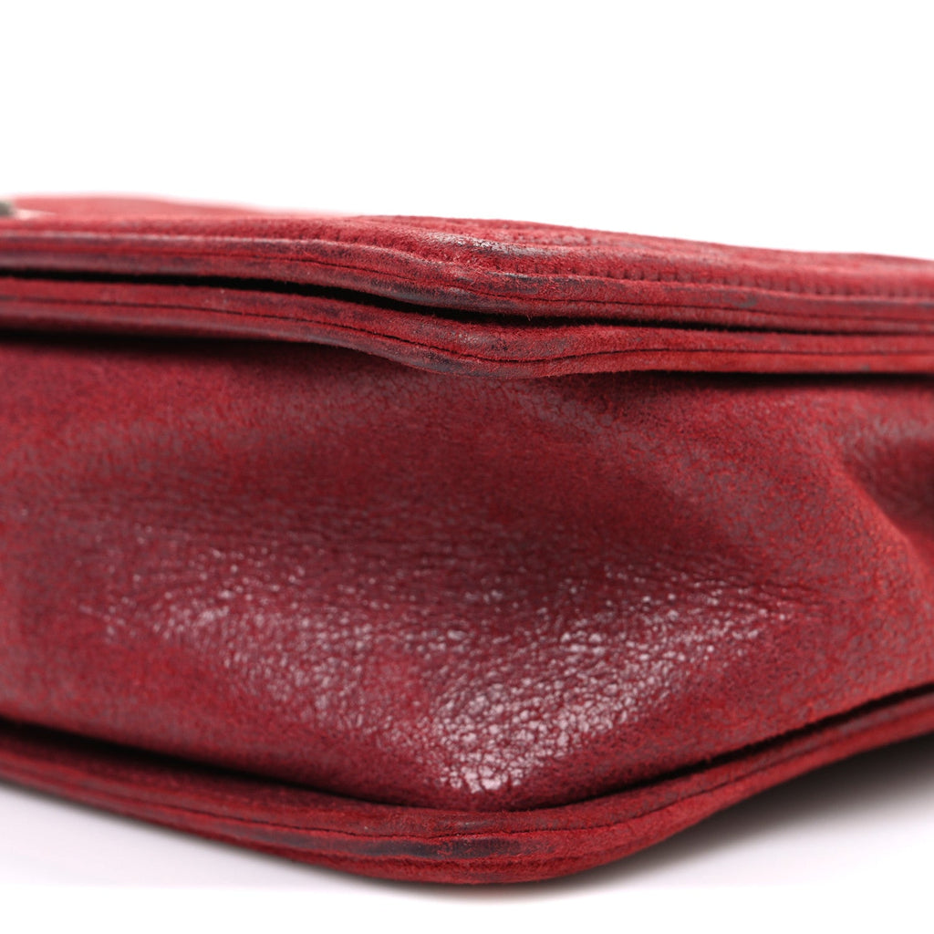 Chanel Nubuck Chesterfield Quilted Large Celtic Boy Flap Red