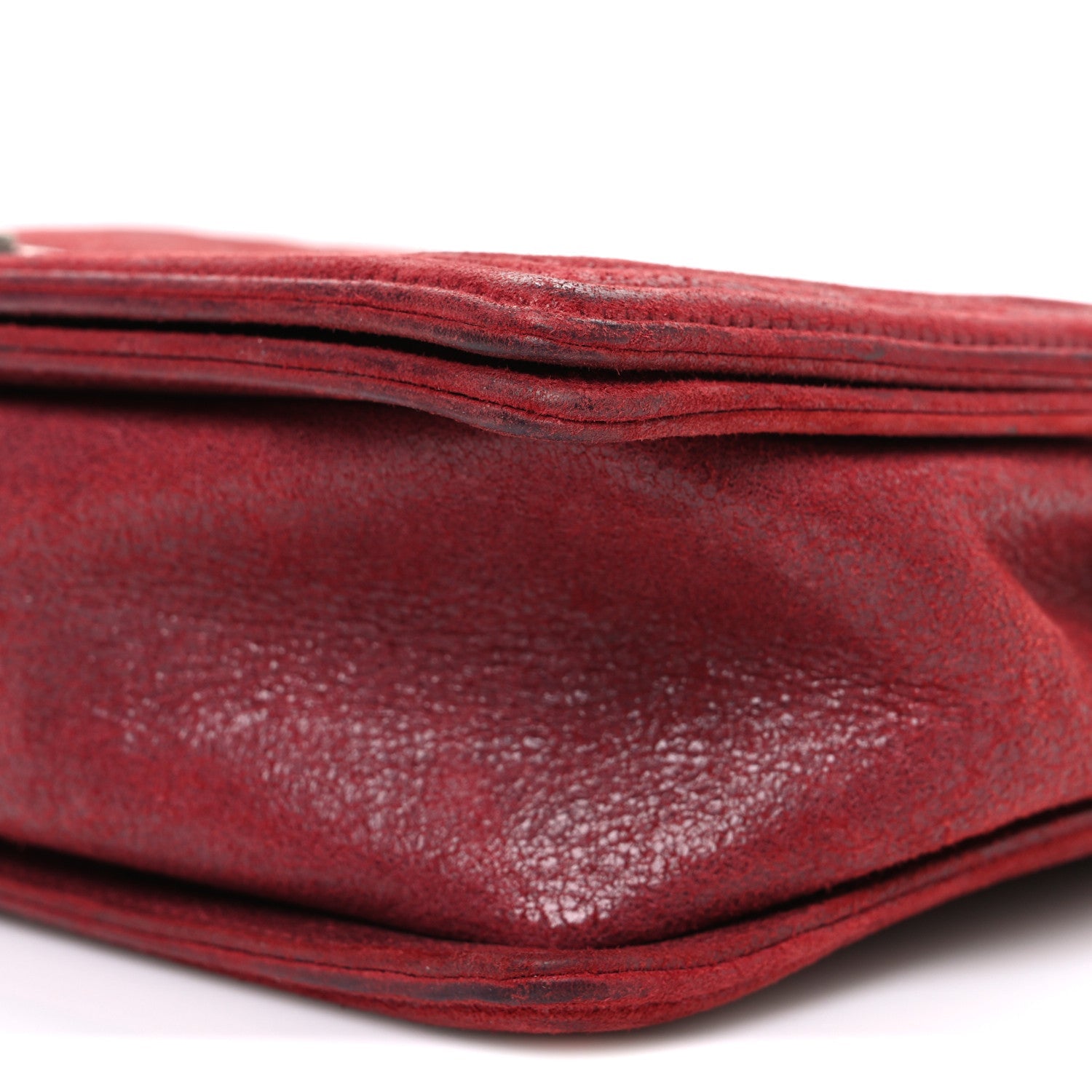 Chanel Nubuck Chesterfield Quilted Large Celtic Boy Flap Red
