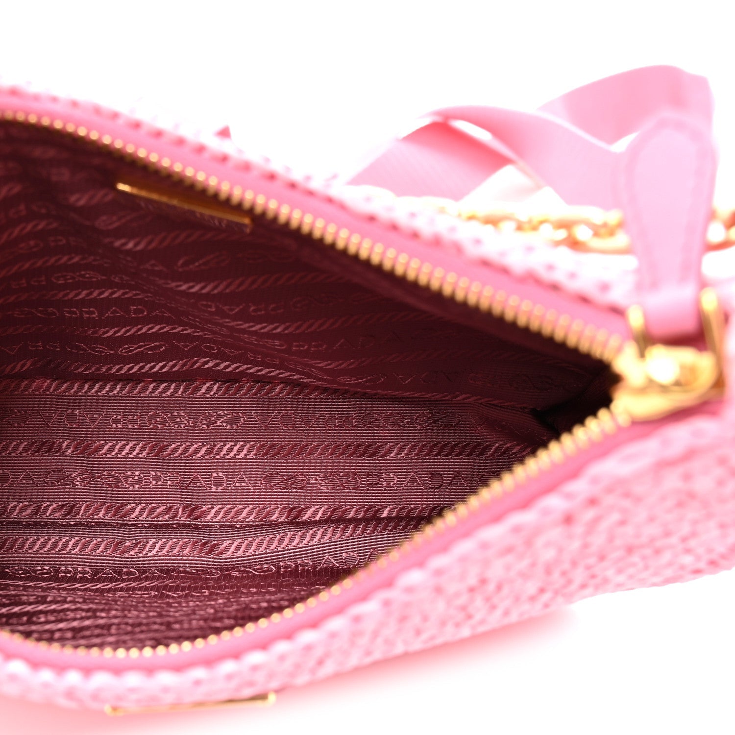 Prada Yarn Raffia Effect Crochet Re-Edition 2005 Shoulder Bag Petalo