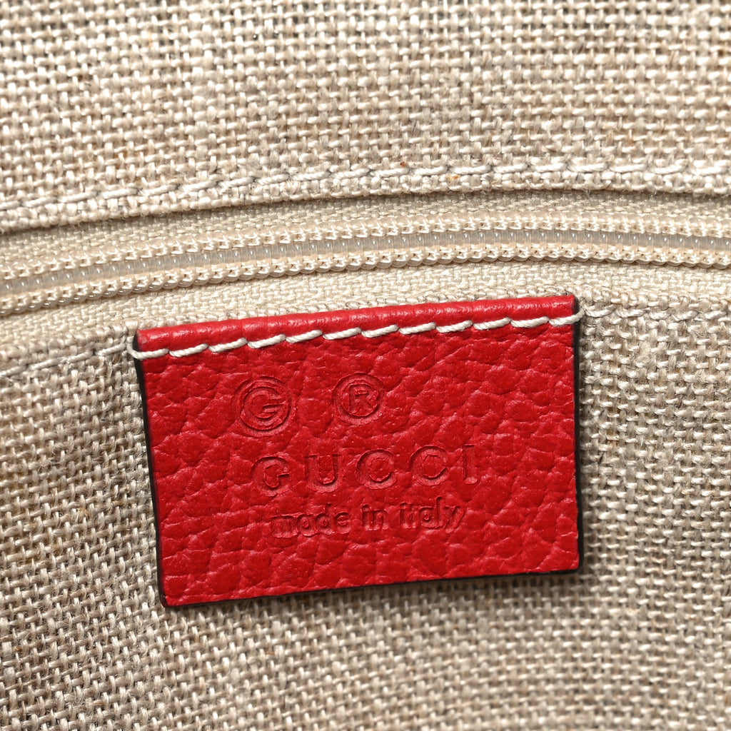 Gucci Dollar Calfskin GG Charm Satchel Red