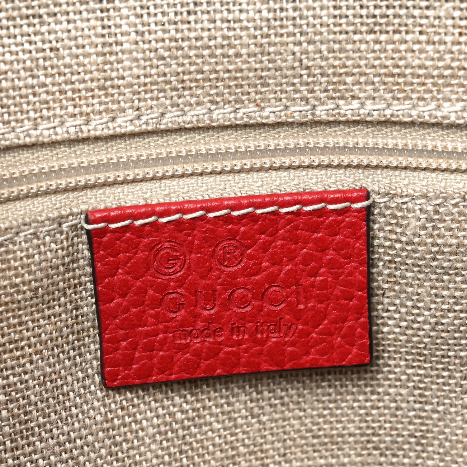 Gucci Dollar Calfskin GG Charm Satchel Red