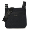 Gucci Monogram Flat Messenger Bag Black