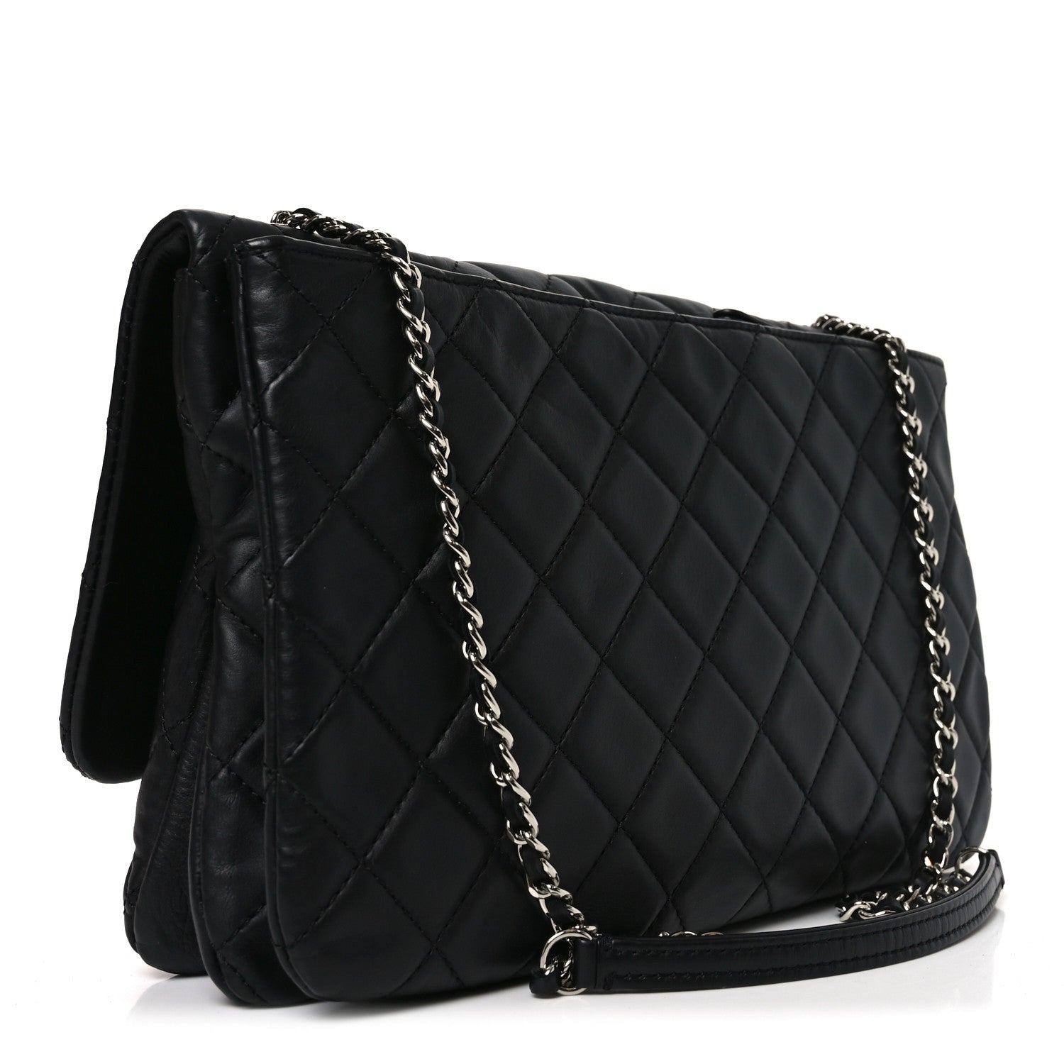 Chanel Lambskin Quilted Jumbo Chanel 3 Flap Bag Black