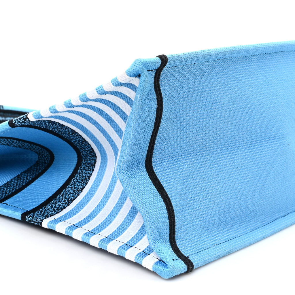 Christian Dior Canvas Embroidered Large Jungle Pop Book Tote Blue Multicolor