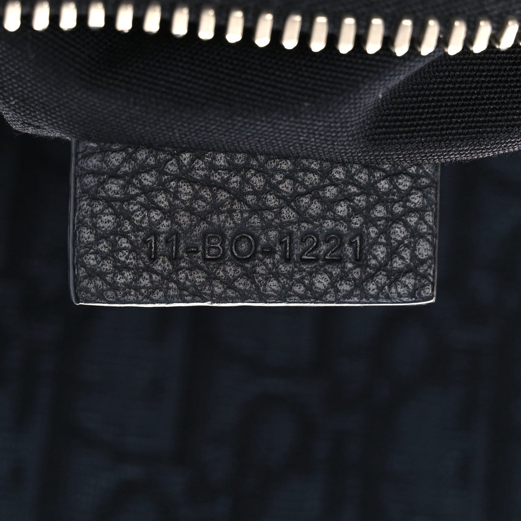 Christian Dior Oblique Mens Saddle Bag Black Blue