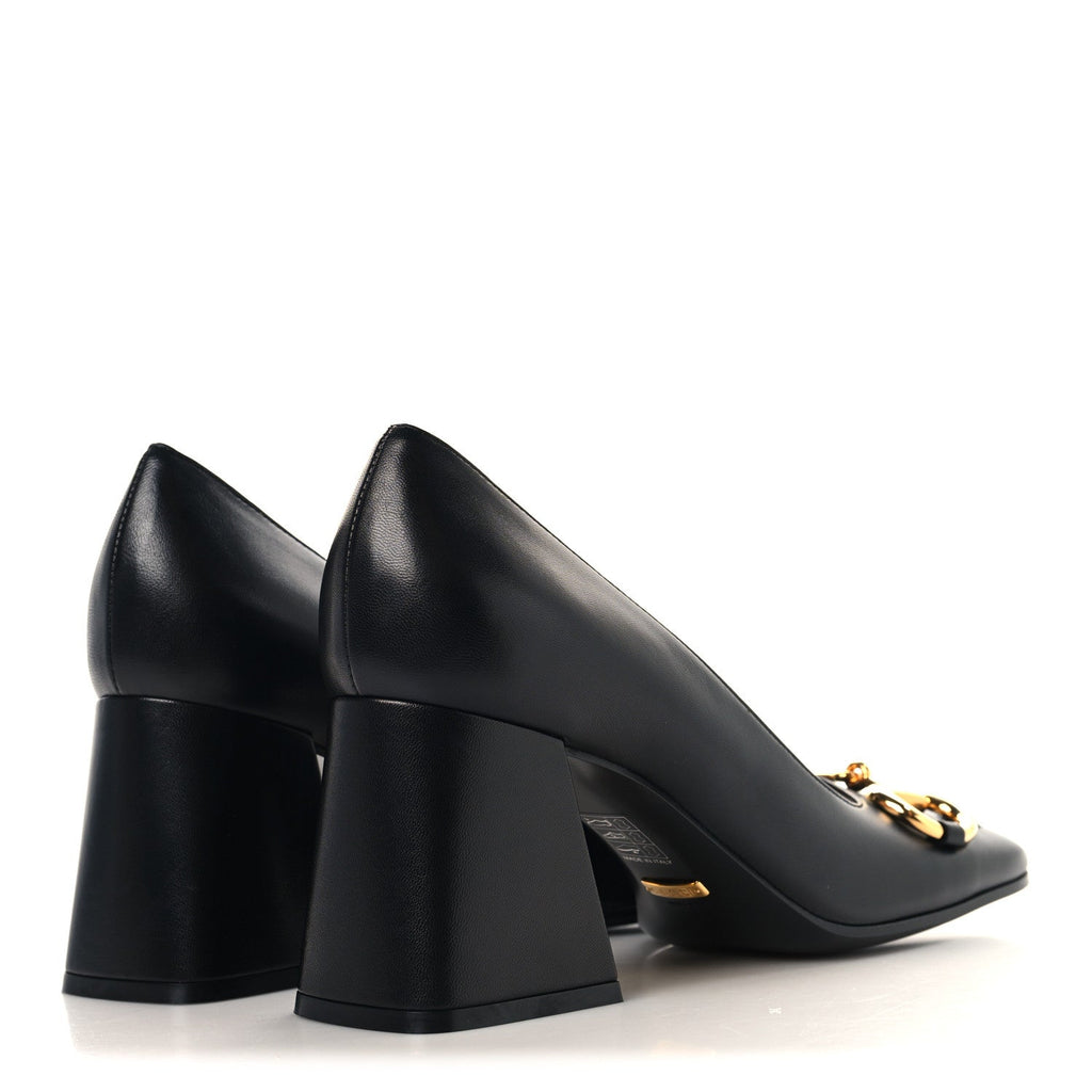 Gucci Malaga Kid Horsebit 75mm Pumps 38 Black