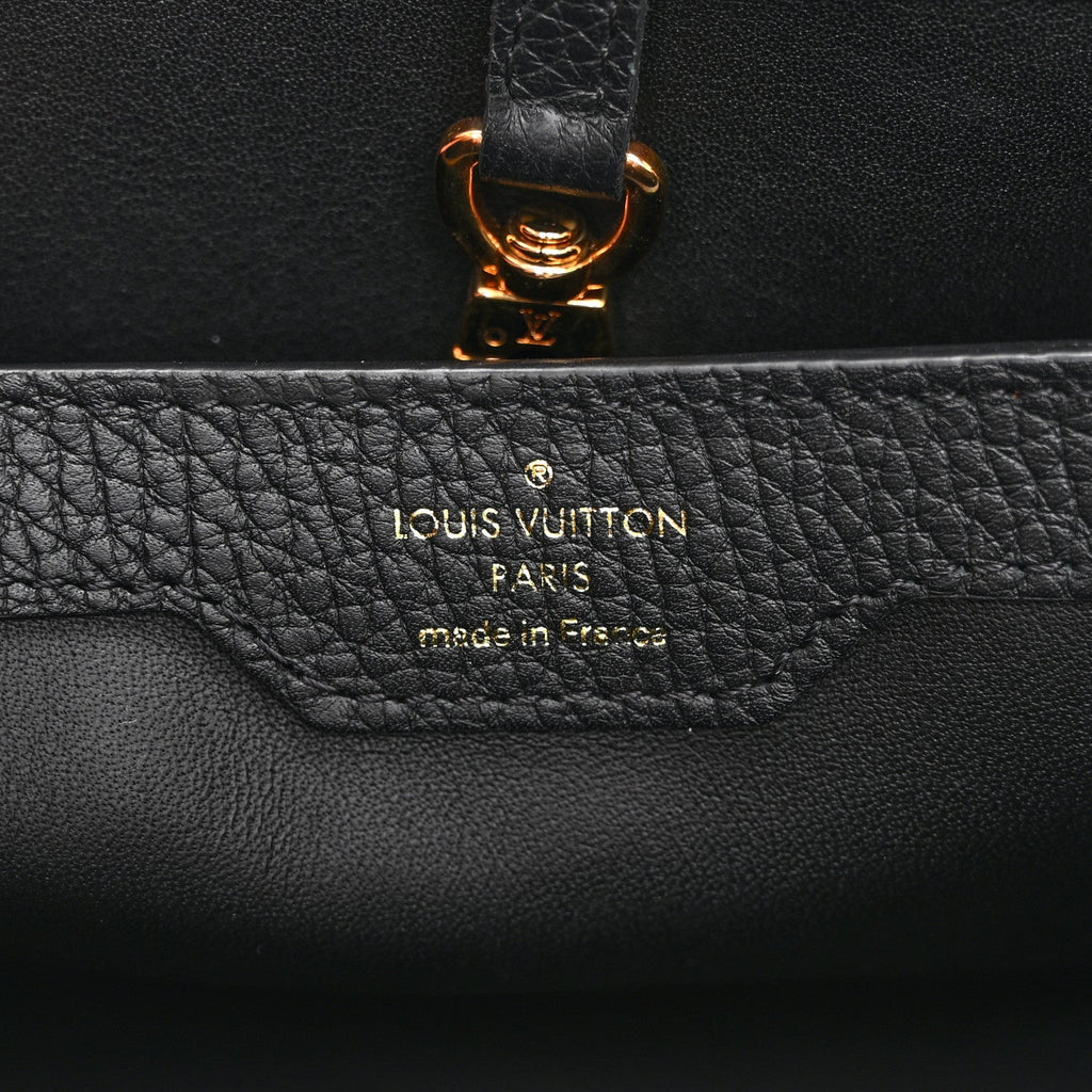 Louis Vuitton Taurillon Mechanical Flowers Capucines PM Black