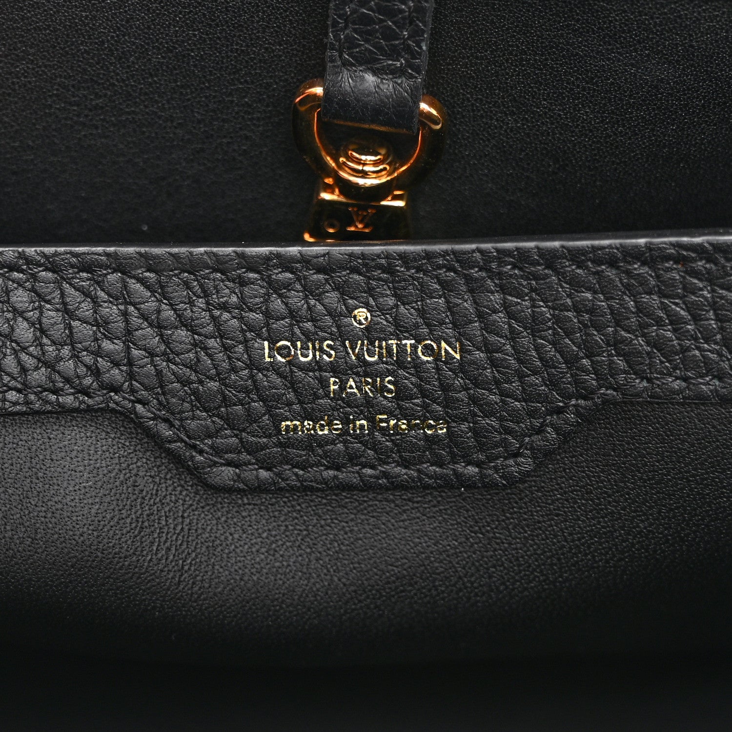 Louis Vuitton Taurillon Mechanical Flowers Capucines PM Black