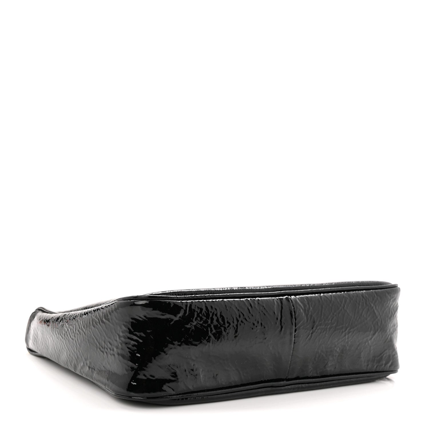 Prada Patent Naplak Re-Edition 2005 Shoulder Bag With Charm Black
