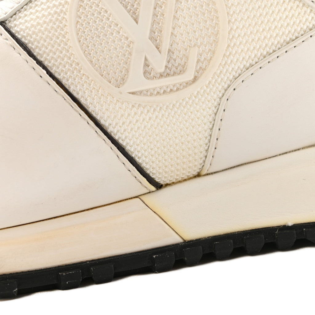 Louis Vuitton Calfskin Monogram Run Away Sneakers 37 White