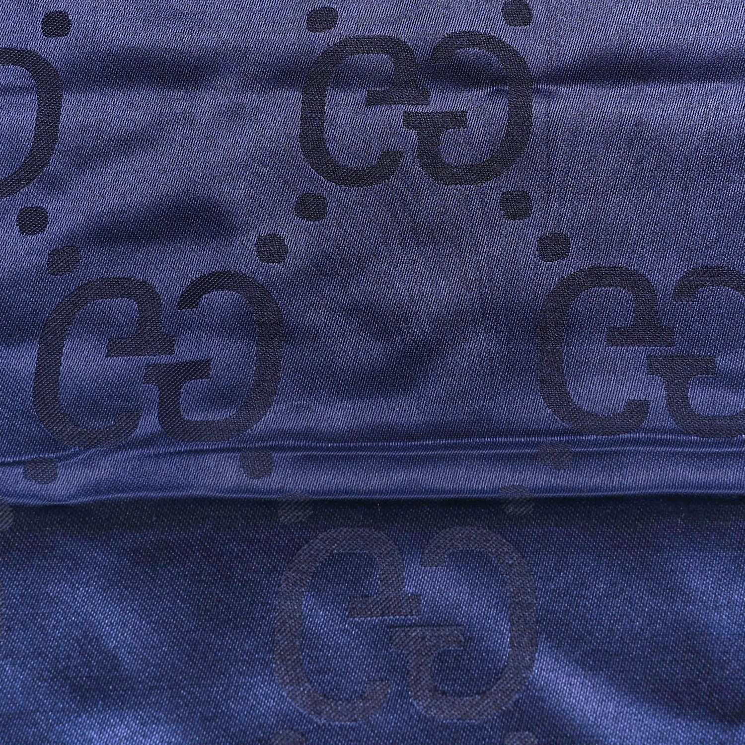 Gucci Wool Silk GG Jacquard Shawl Blue