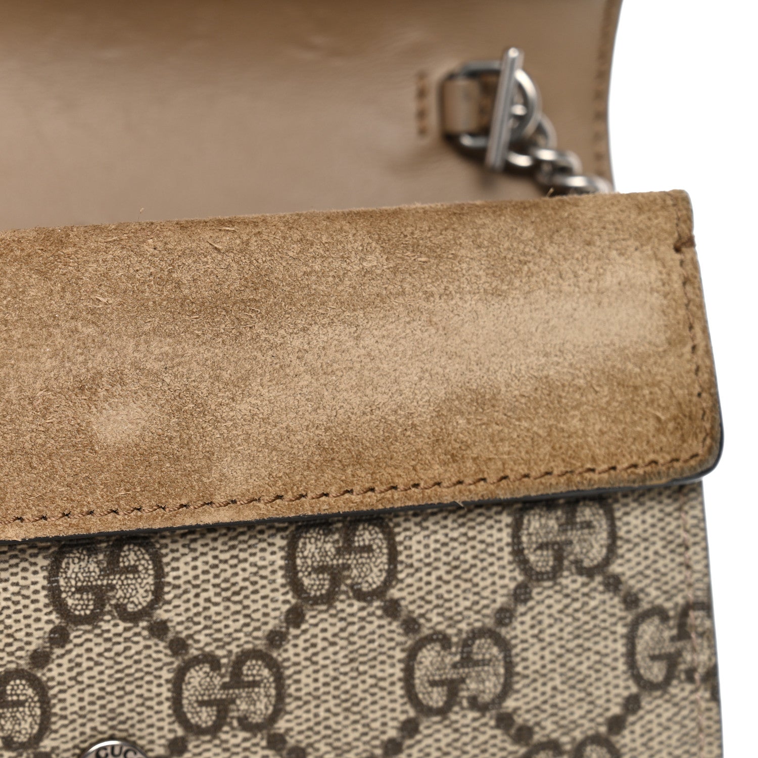 Gucci GG Supreme Monogram Super Mini Dionysus Shoulder Bag Taupe