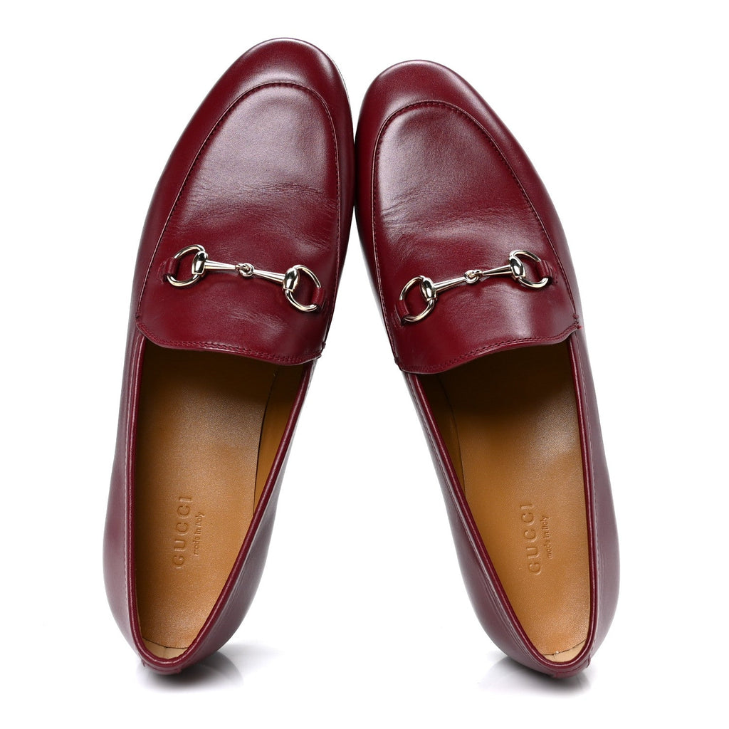 Gucci Betis Glamour Calfskin Womens Jordaan Loafers 39.5 Rosso Ancora