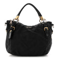 Prada Tessuto Nylon Vitello Daino Shopping Satchel Black