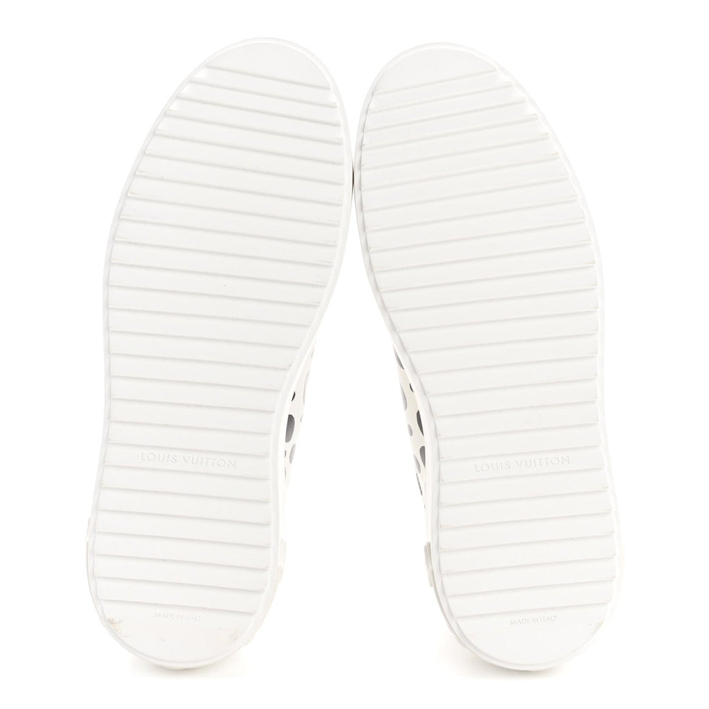 Louis Vuitton LV X YK Calfskin Printed Infinity Dots Time Out Sneakers 38 White