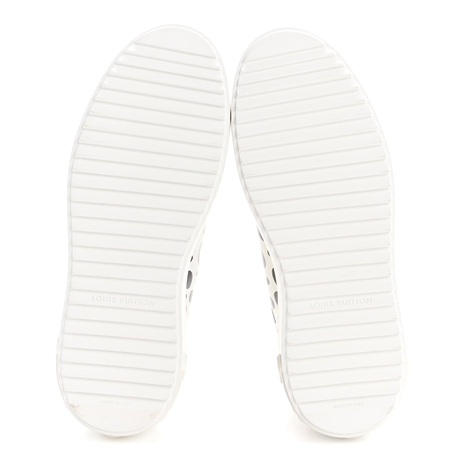 Louis Vuitton LV X YK Calfskin Printed Infinity Dots Time Out Sneakers 38 White