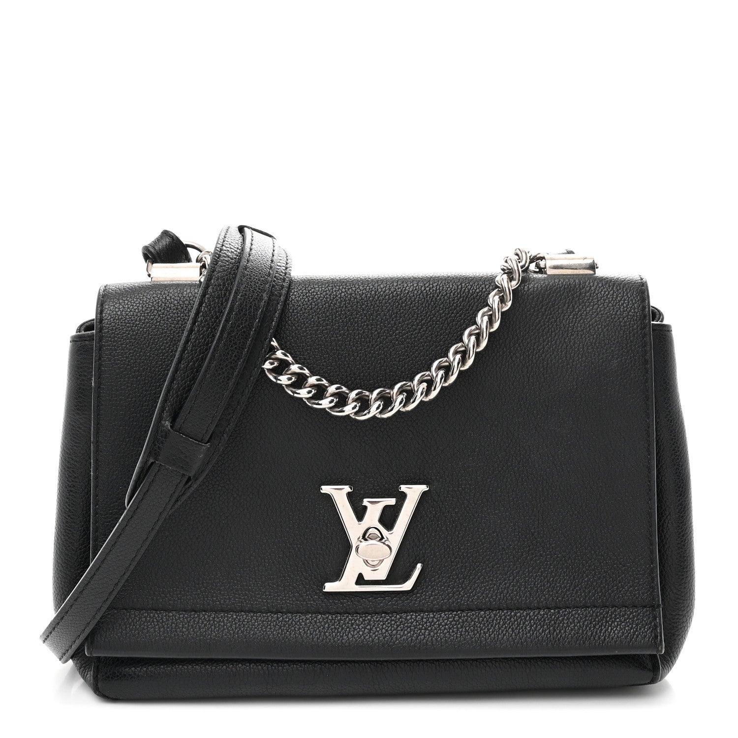 Louis Vuitton Calfskin Lockme II Chain Bag BB Black