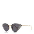 Gucci Metal Crystal Geometrical Frame Sunglasses GG0898S Silver Gold