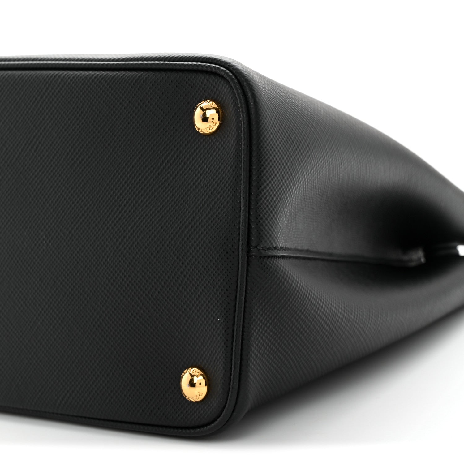 Prada Saffiano Cuir Medium Double Bag Black Mughetto