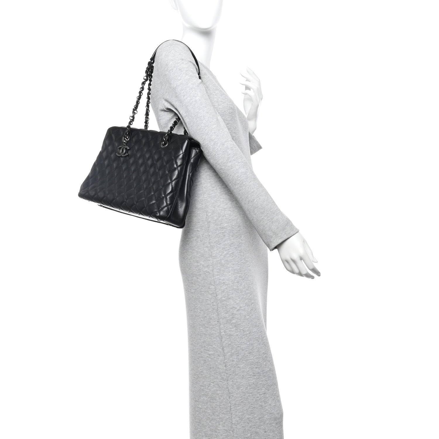 Chanel Caviar Quilted Small City Shopping Tote Black