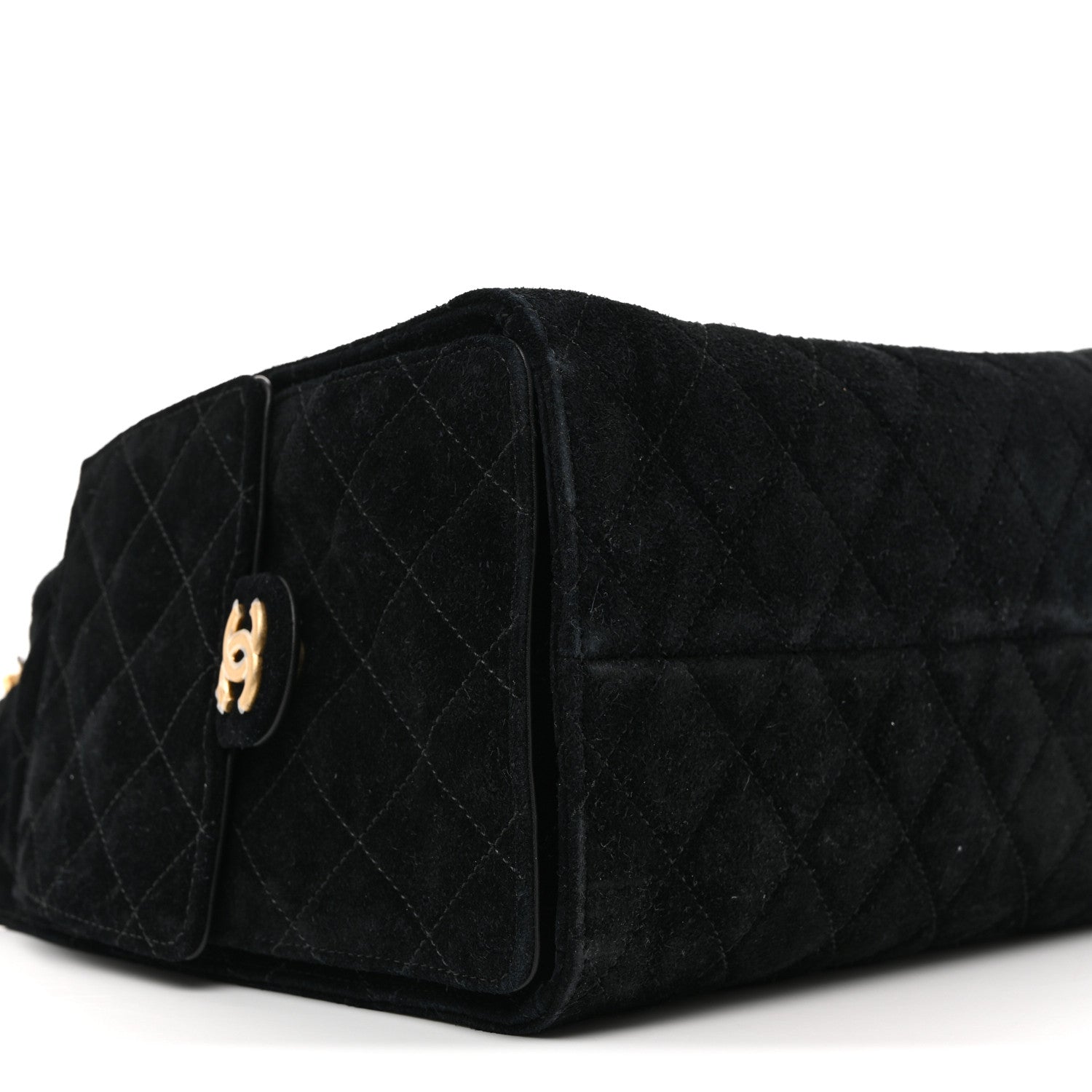 Chanel Suede Quilted Medium Chanel 25 Handbag Black